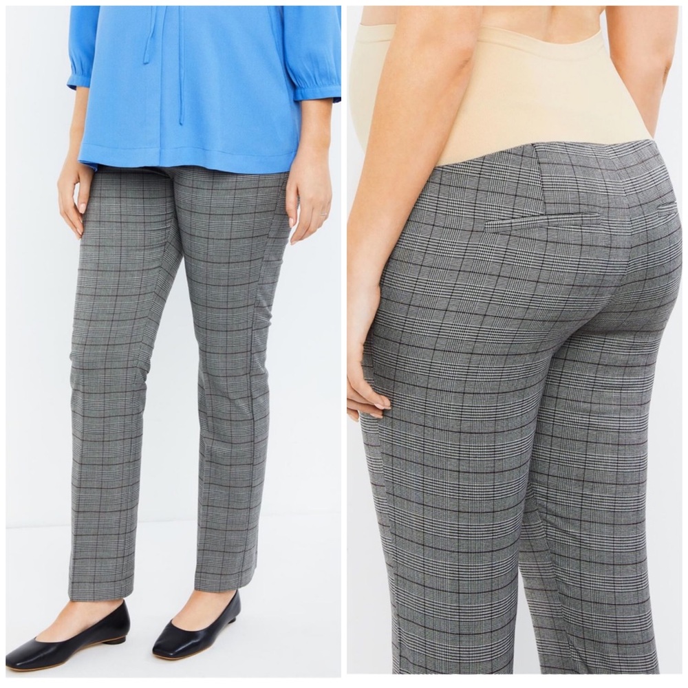 NWT! Motherhood Maternity plaid straight pants